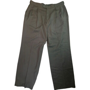 Stafford Performance Mens Pants Gray Pleated 38 X 31 (hemmed) Polyester/Wool